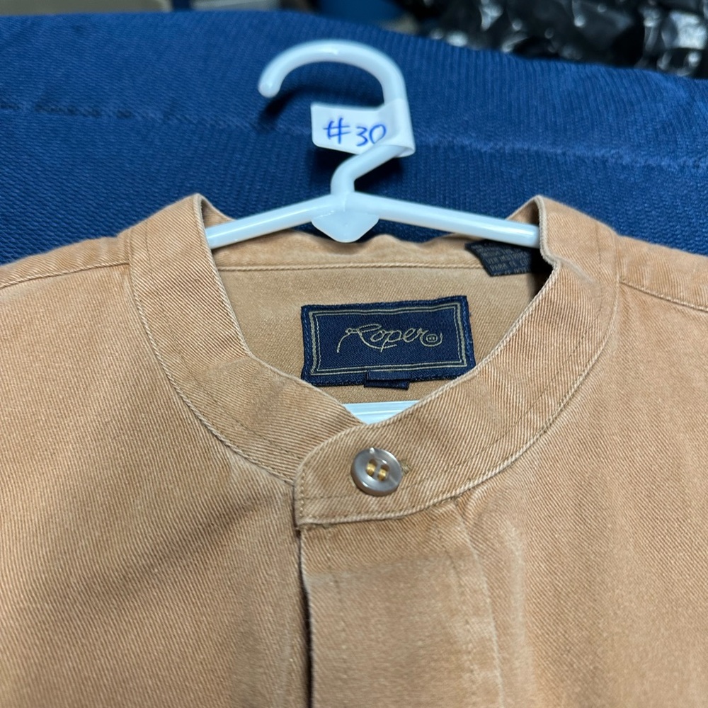 Men's Tan Button-Up Jacket - Picture 2 of 3